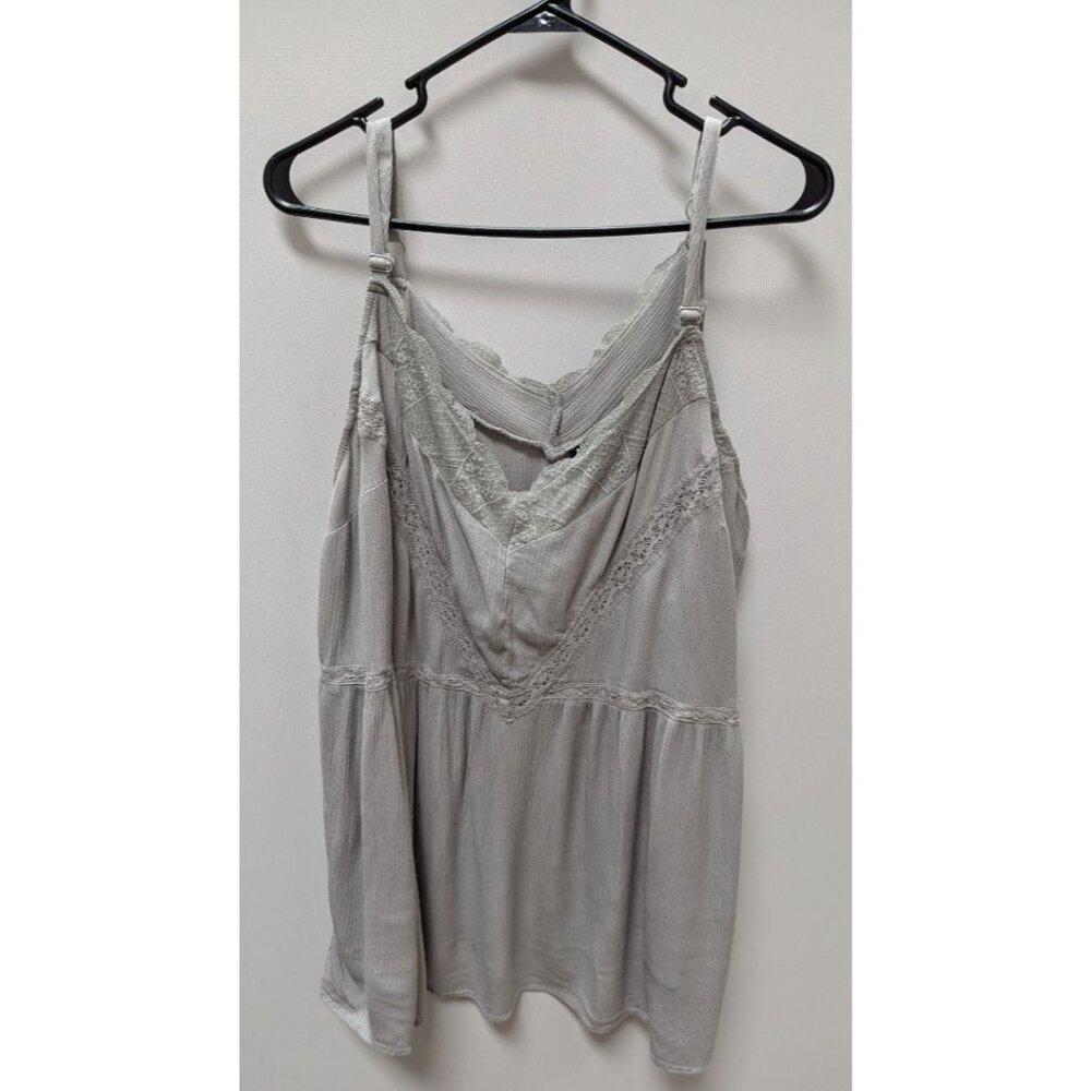 Torrid Light Grey Lace V-Neck Tank
